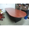 120 x 48" Cherry Race Track Boardroom Meeting Table w Black Legs